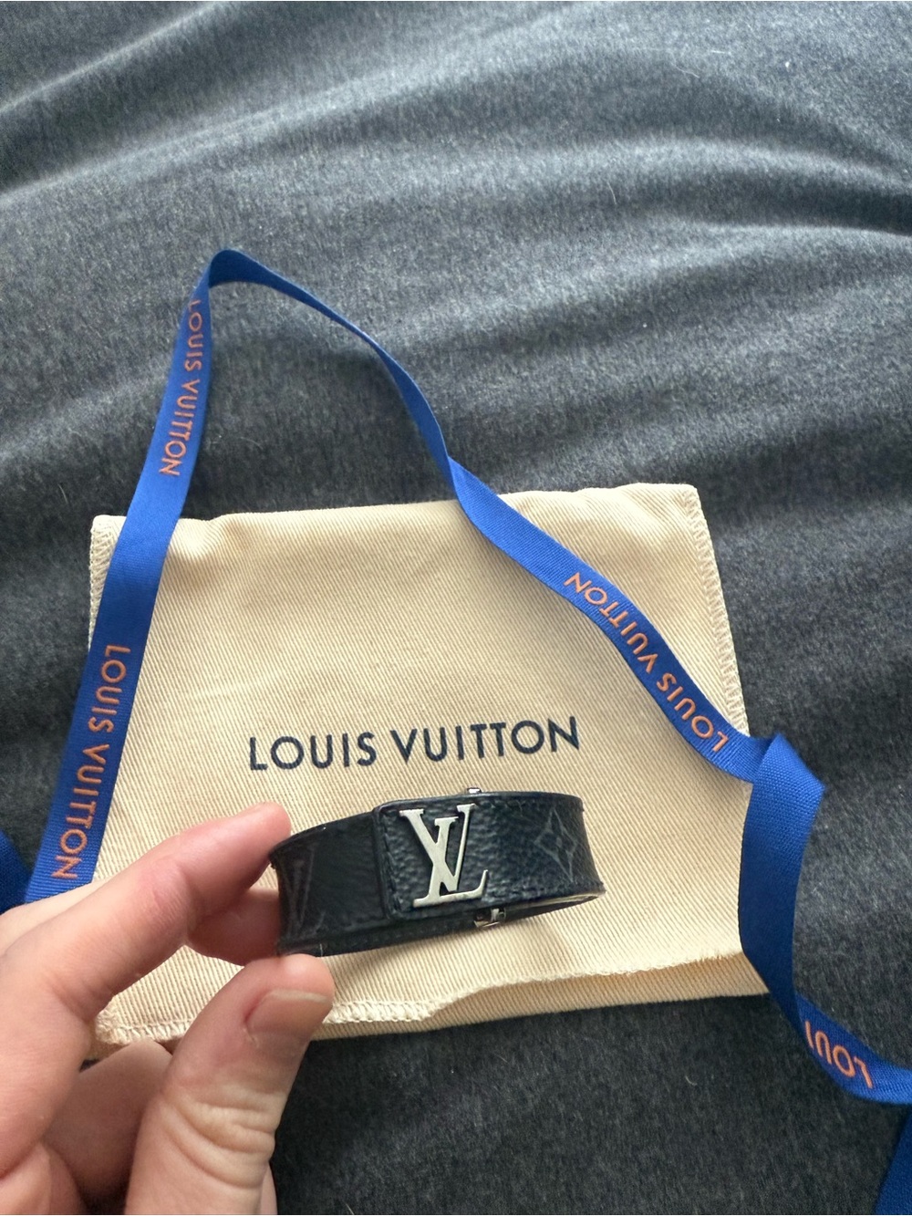 Louis Vuitton Black Monogram Slim Bracelet